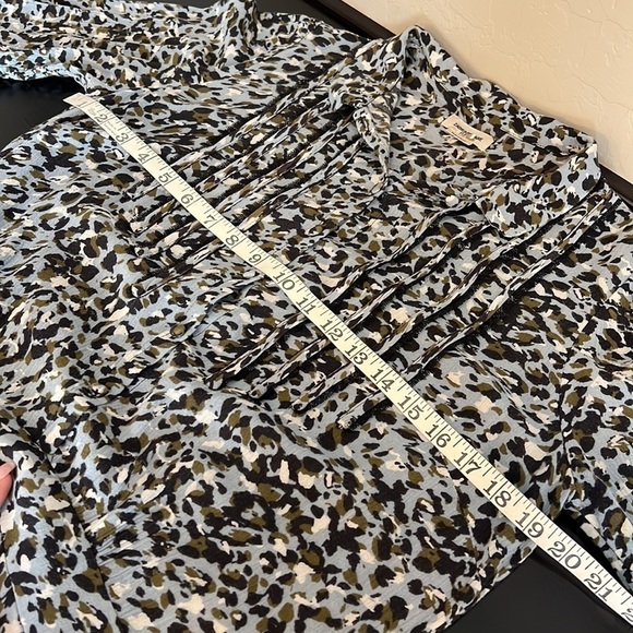 #22 ZADIG & VOLTAIRE Raspail Leo Crinkle Dress Blue Leopard Lace Trim, Sz S - Picture 4 of 12